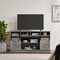 Gray Farmhouse TV Stand with Sliding Barn Doors