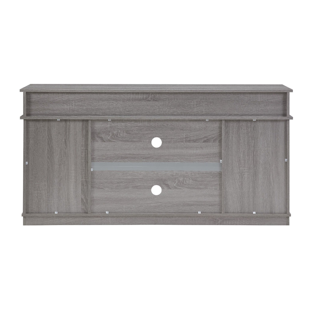 Gray Farmhouse TV Stand with Sliding Barn Doors
