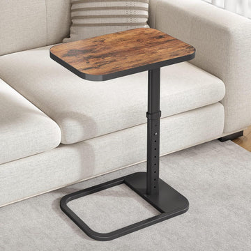 Adjustable Height TV Tray Table with Flip-Top for Couch