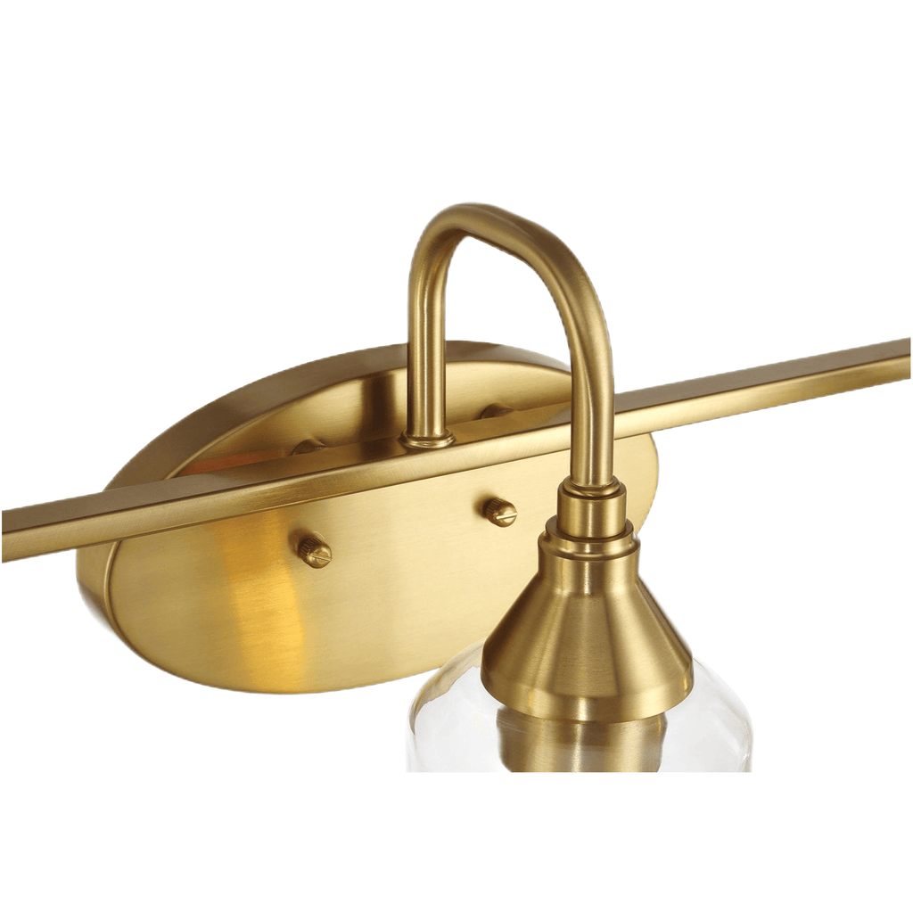 Twilight Three-Light Brushed-Gold Vanity Fixture