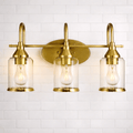 Twilight Three-Light Brushed-Gold Vanity Fixture