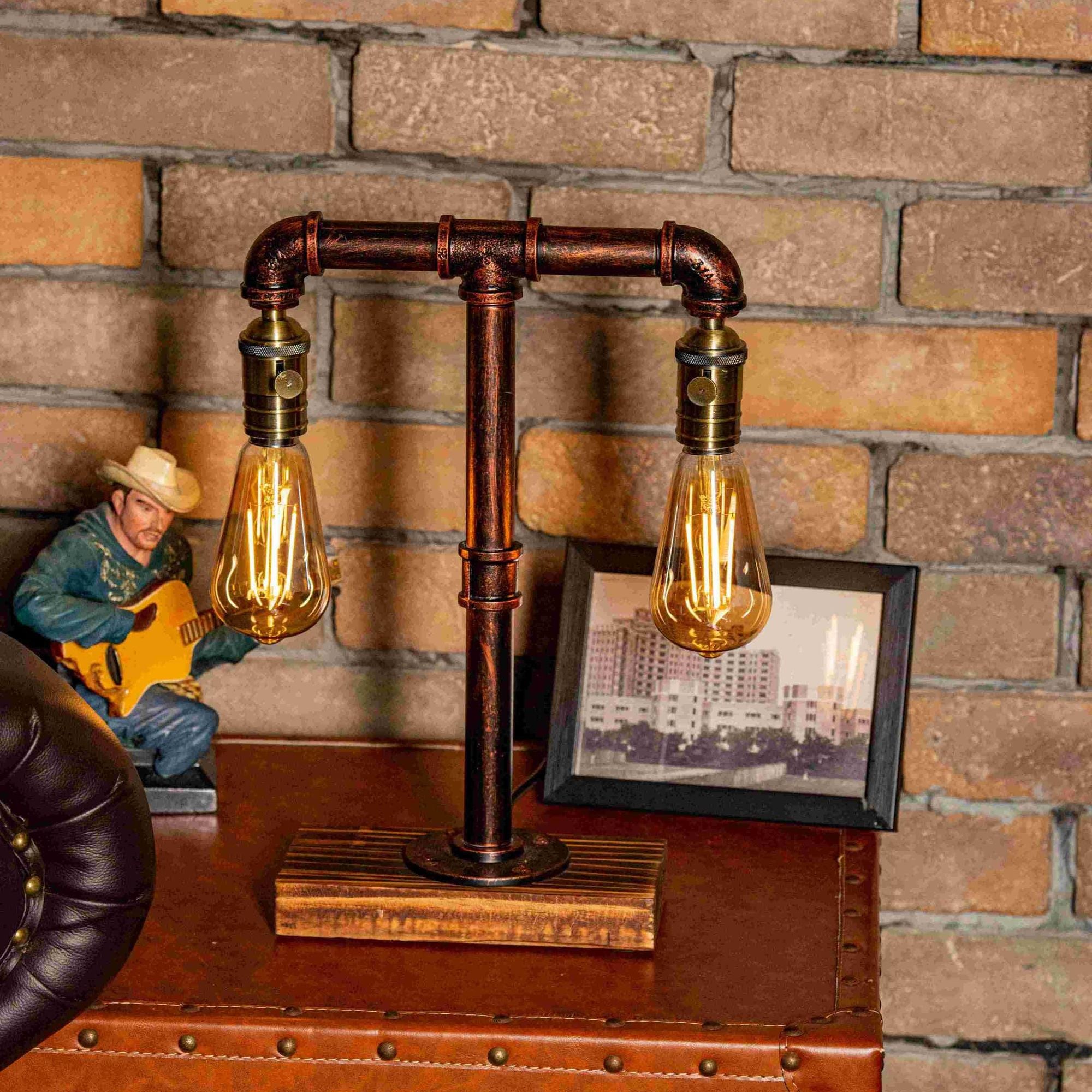 Twilight Steampunk Adjustable Pipe Lamp with Edison Bulb
