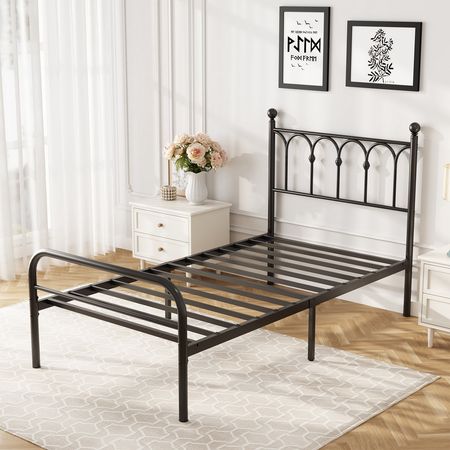 Twin Platform Bed Frame with Underbed Storage Space