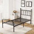 Sturdy Twin Platform Bed Frame with Underbed Storage and Easy Assembly
