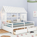 Shared Twin House Beds with Two Storage Drawers