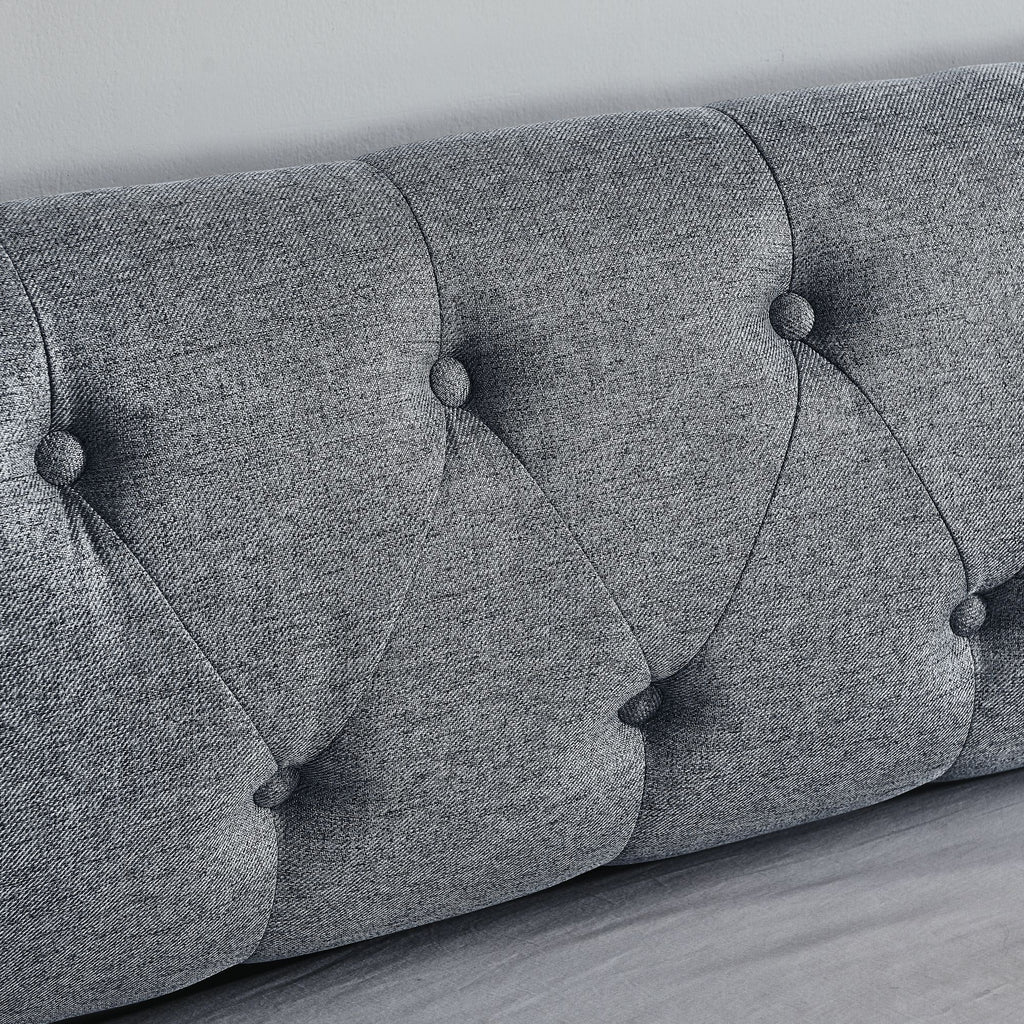 Twin Upholstery Daybed with Trundle and USB Charging - Linen Grey