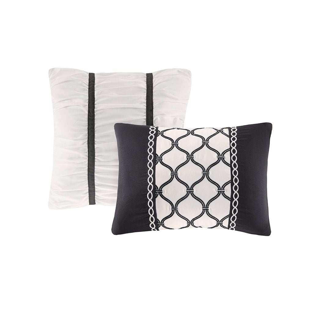 Black and White Floral Twin Comforter Set