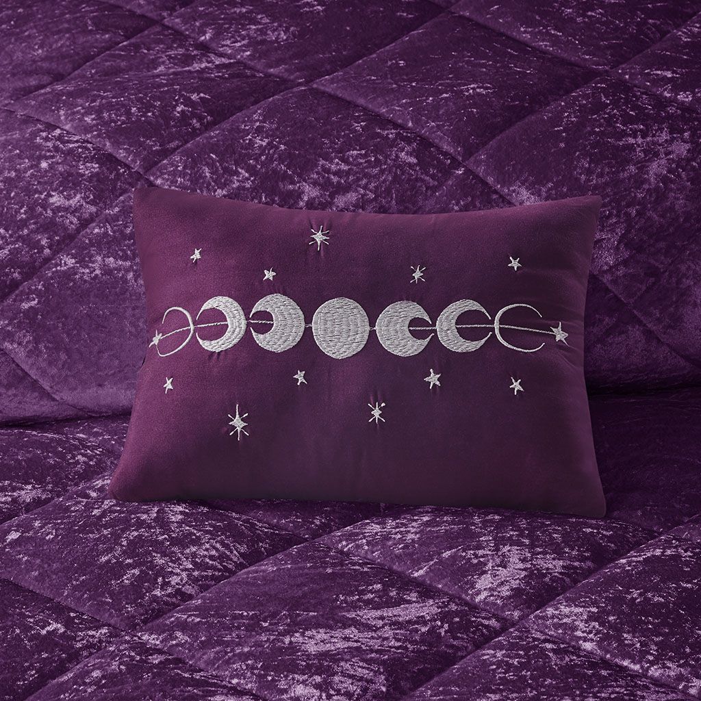 Purple Crushed-Texture Comforter Set with Accent Pillow