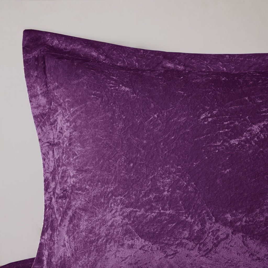 Purple Crushed-Texture Comforter Set with Accent Pillow