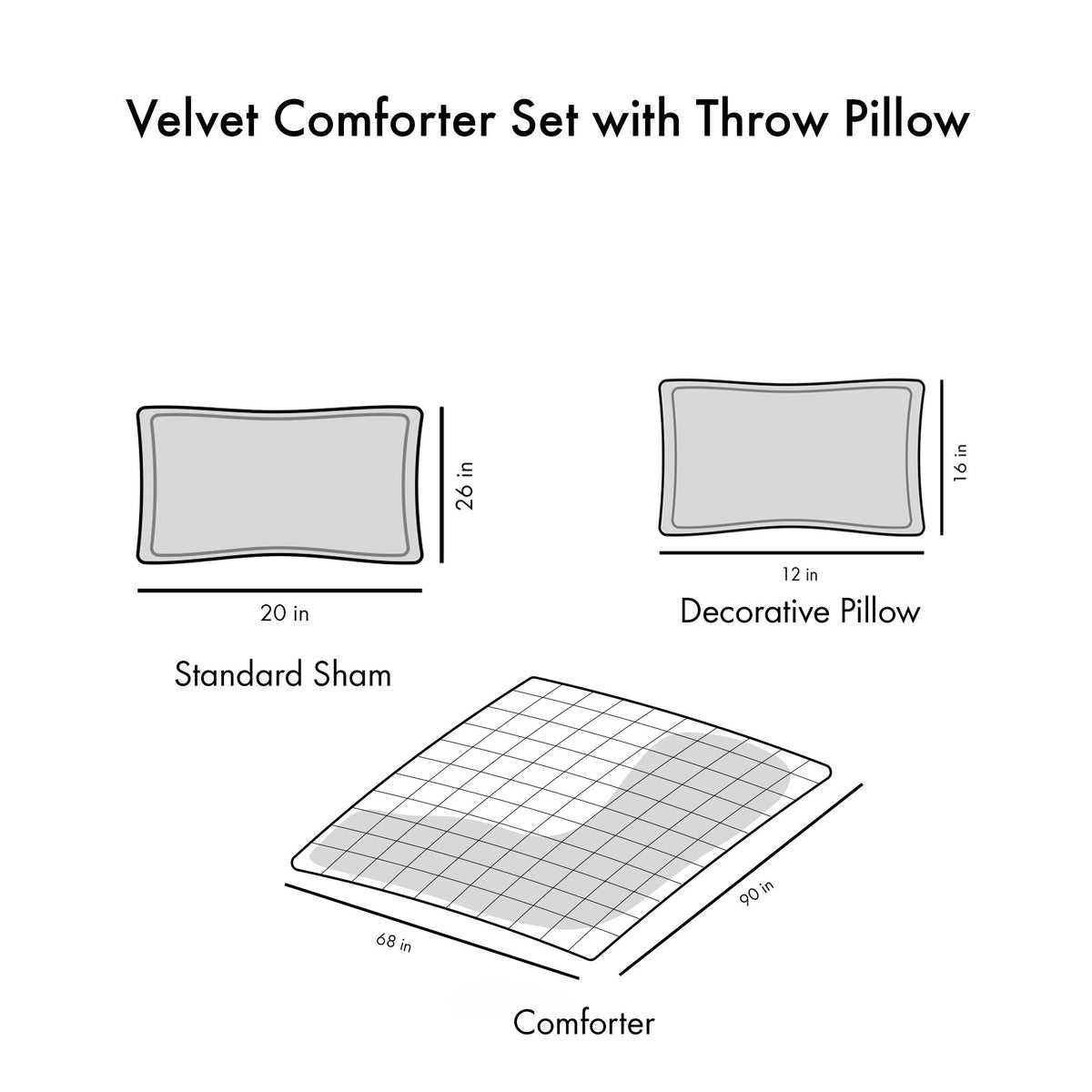 Purple Crushed-Texture Comforter Set with Accent Pillow