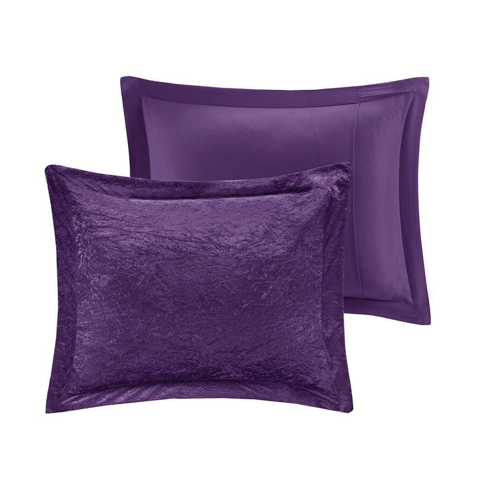 Purple Crushed-Texture Comforter Set with Accent Pillow