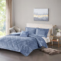 Periwinkle Diamond-Quilted Duvet Cover Set