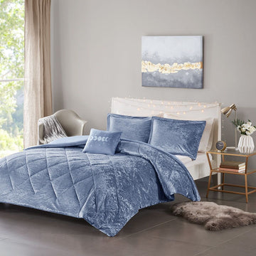Periwinkle Diamond-Quilted Duvet Cover Set