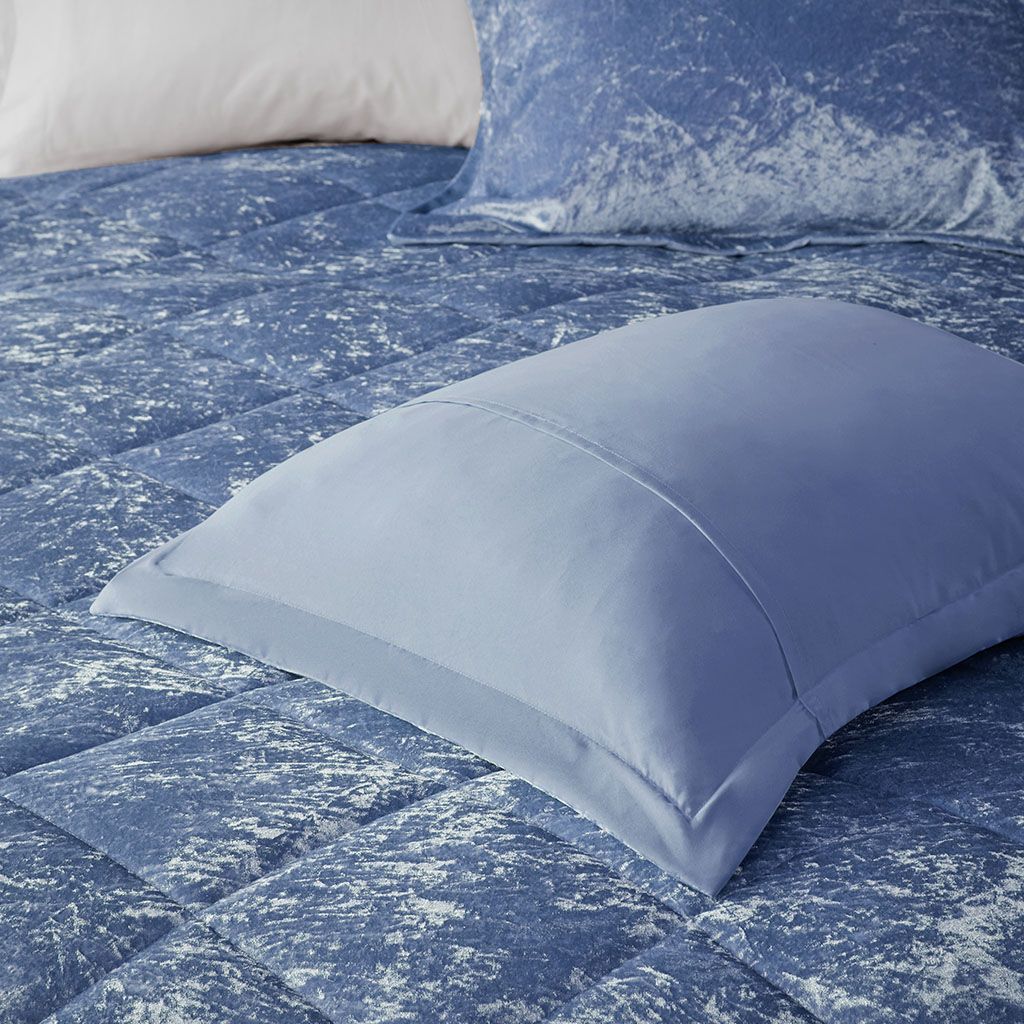 Periwinkle Diamond-Quilted Duvet Cover Set