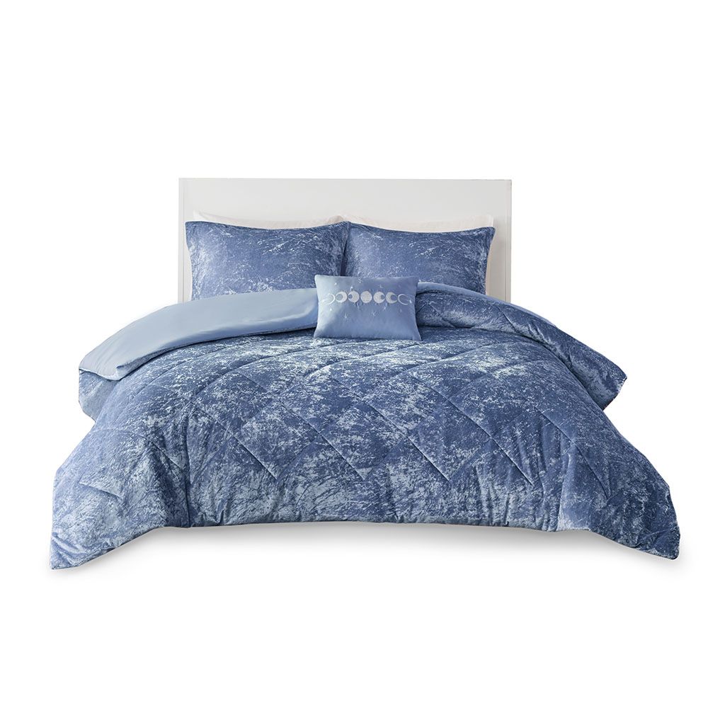 Periwinkle Diamond-Quilted Duvet Cover Set