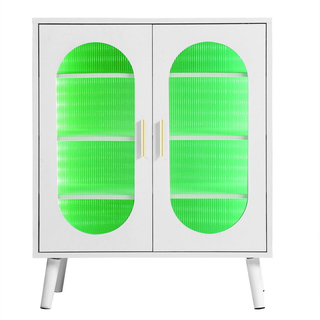 Modern Illuminated Shoe Cabinet with USB LED Strip and Adjustable Shelves