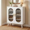 Modern Illuminated Shoe Cabinet with USB LED Strip and Adjustable Shelves