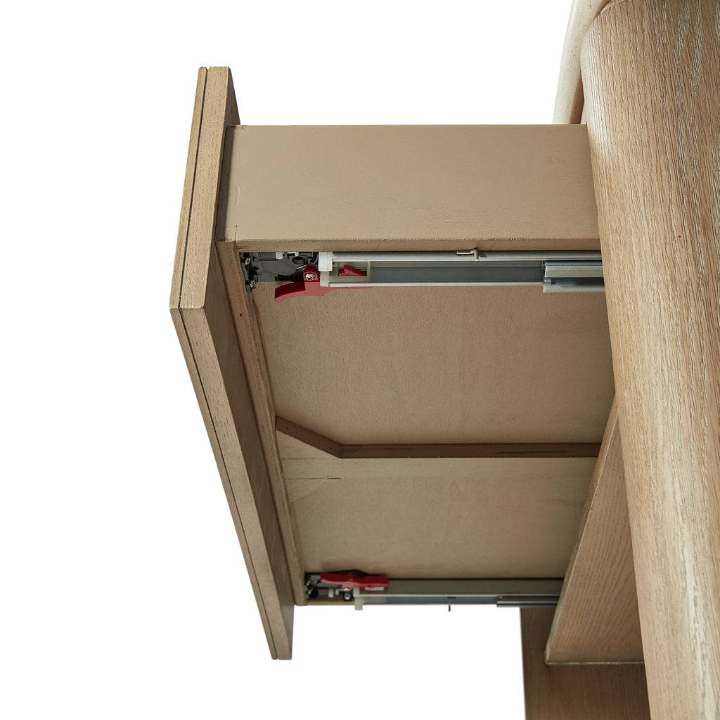Two-Drawer Nightstand with USB Charging and Open Shelf