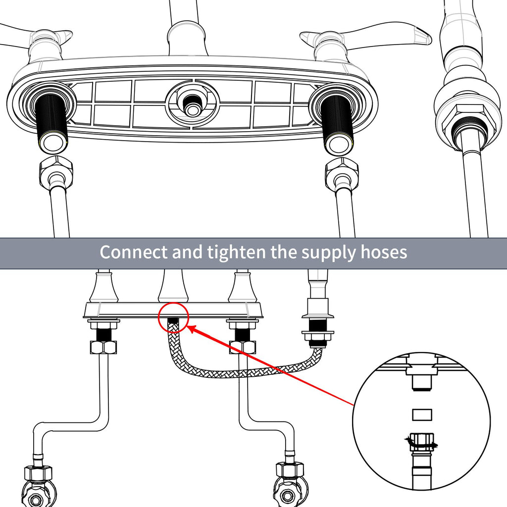 Two-Handle Kitchen Faucet with Pull-Out Side Sprayer and 360-Degree Swivel Spout