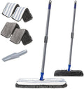 Two-Sided Microfiber Mop with Stainless Steel Handle and 4 Washable Pads