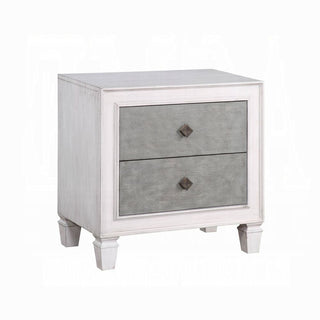 Two-Tone Rustic Nightstand with Two Drawers