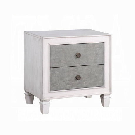 Two-Tone Rustic Nightstand with Two Drawers