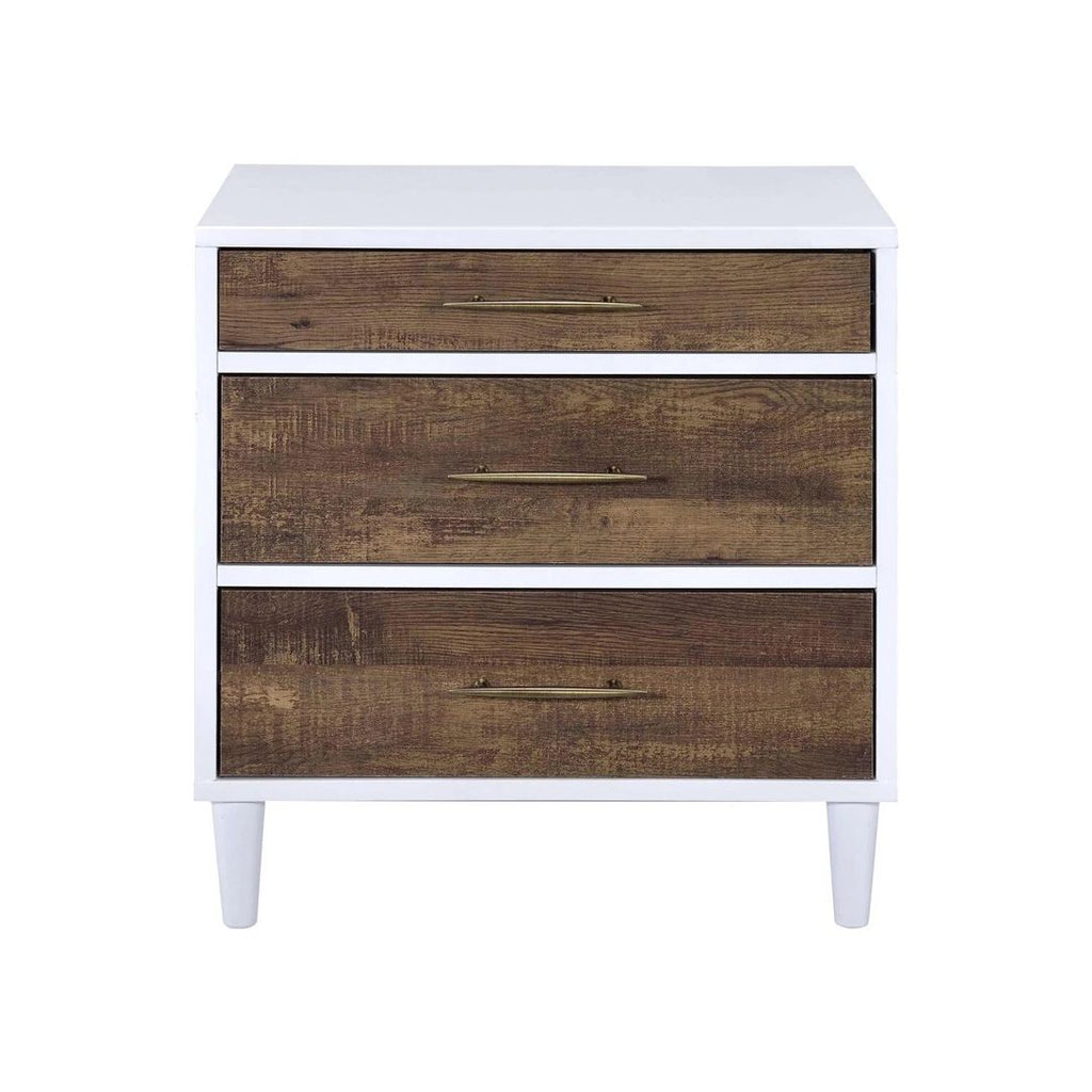 Two-Tone Three-Drawer Contemporary Nightstand