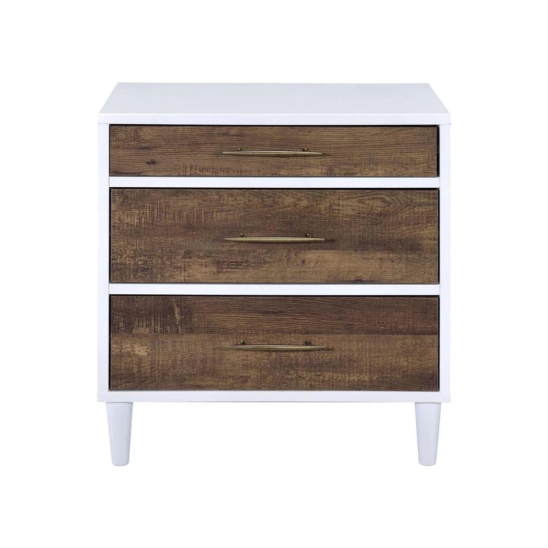 Two-Tone Three-Drawer Contemporary Nightstand