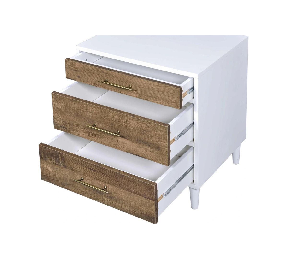 Two-Tone Three-Drawer Contemporary Nightstand