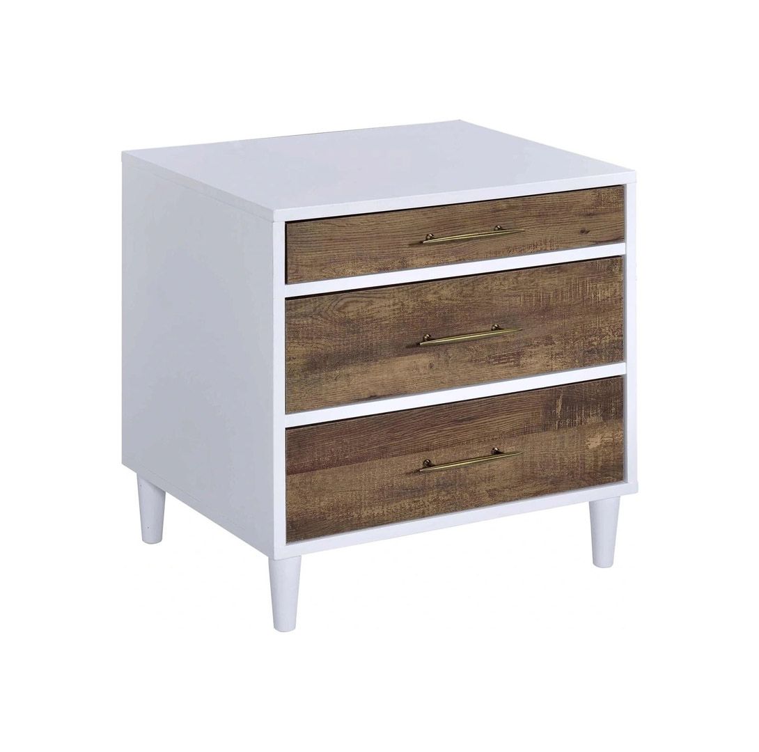 Two-Tone Three-Drawer Contemporary Nightstand