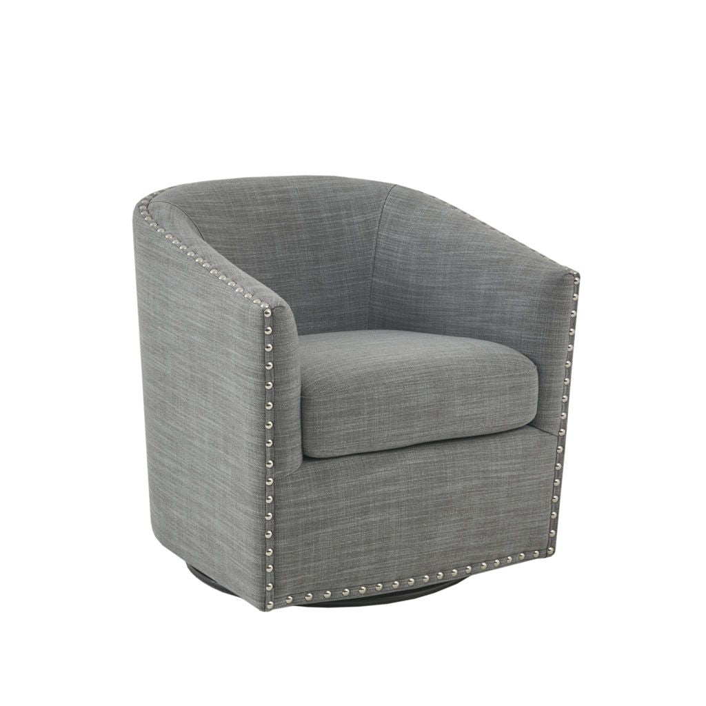 Tyler Swivel Chair with Tailored Nailhead Detail