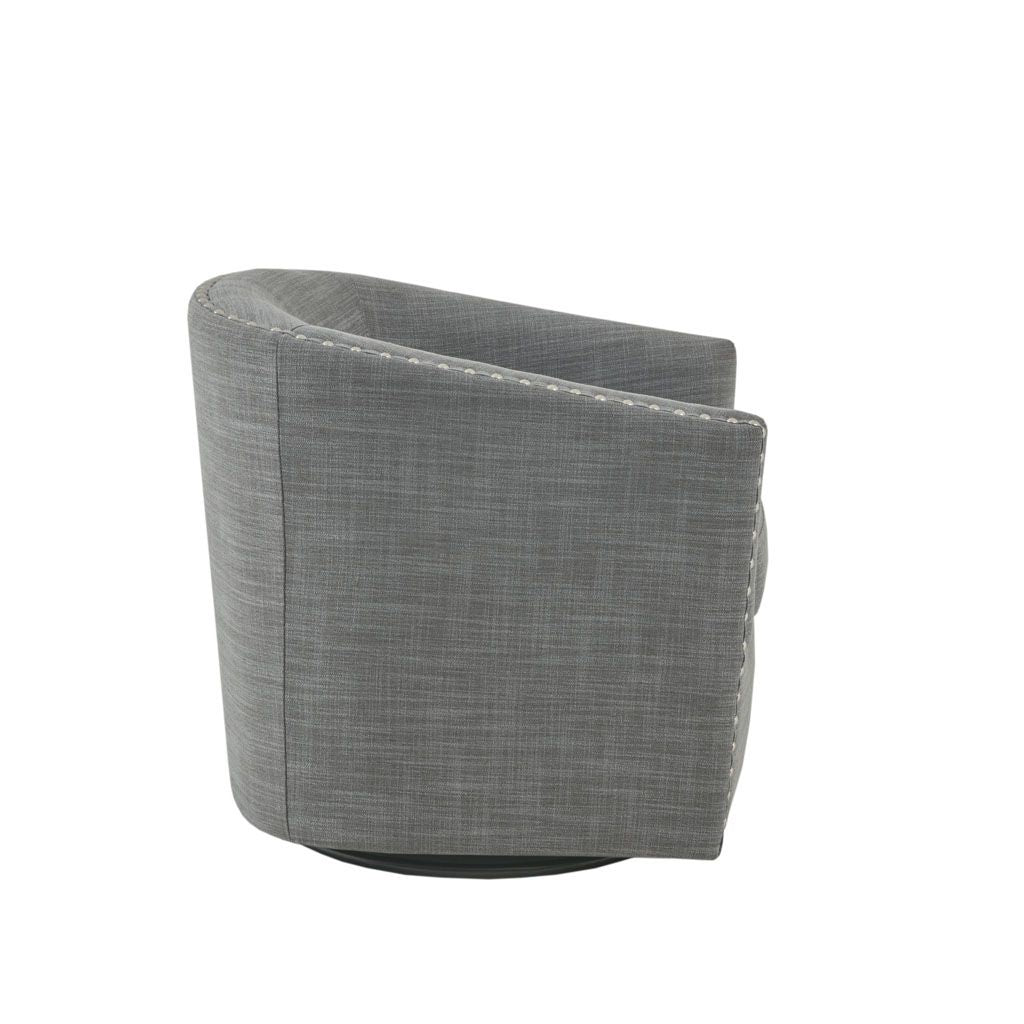 Tyler Swivel Chair with Tailored Nailhead Detail