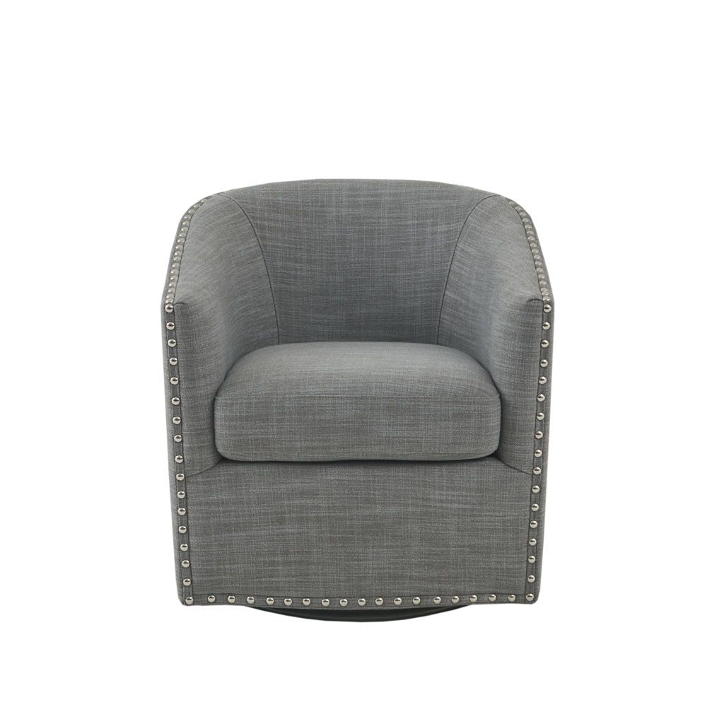 Tyler Swivel Chair with Tailored Nailhead Detail