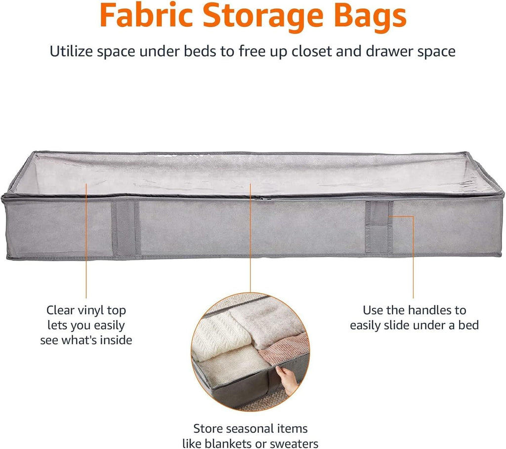 Space-Saving Under Bed Storage Bags with Clear Window and Handles