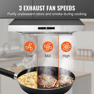 Dual-Motor Under-Cabinet Range Hood with Touch Controls