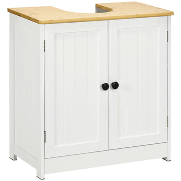 Under Sink Storage Cabinet 2 Doors Adjustable Shelf