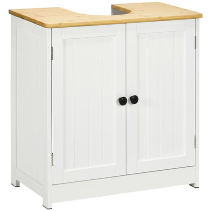 Under Sink Storage Cabinet 2 Doors Adjustable Shelf