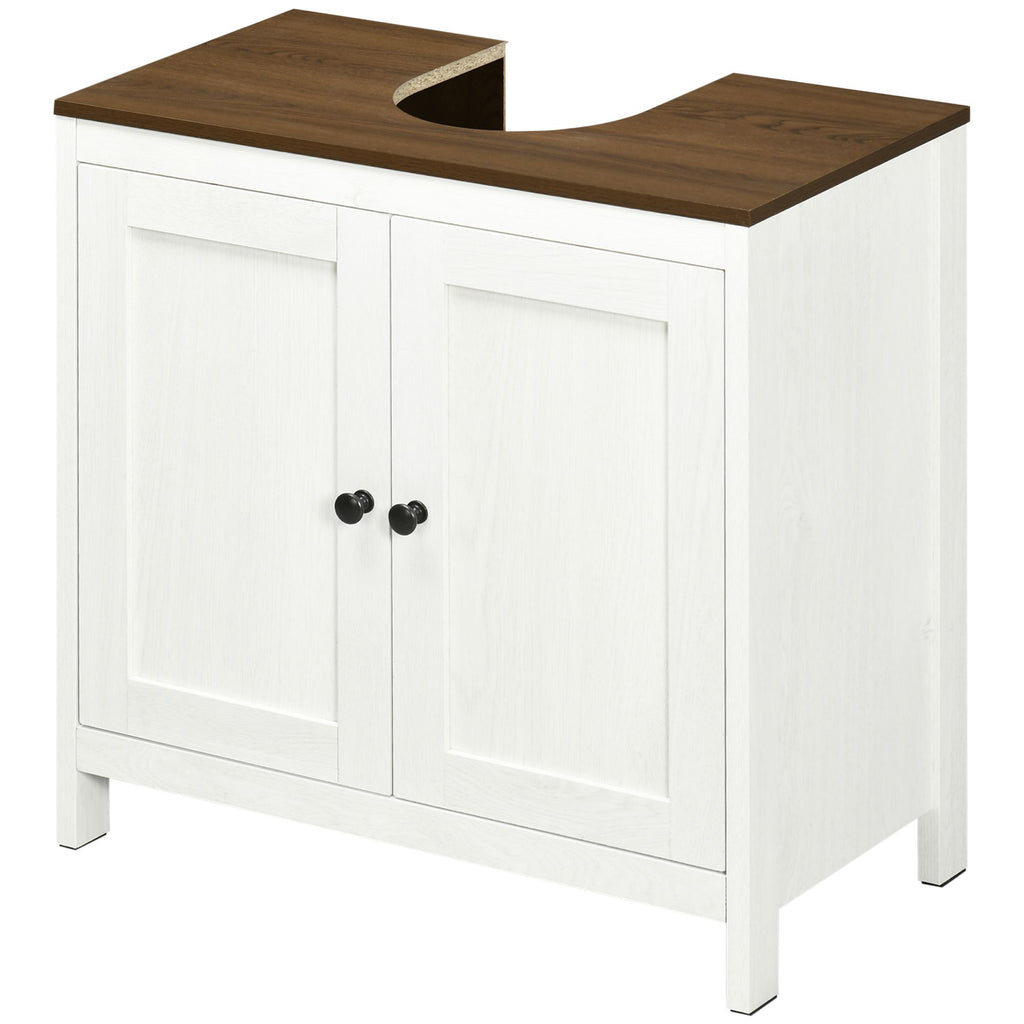 Under Sink Bathroom Storage Cabinet with Adjustable Shelf – Antique White