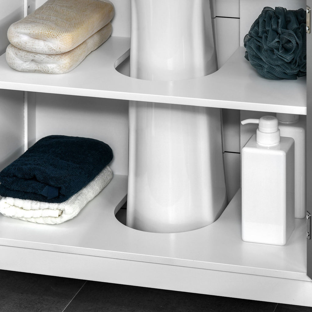Space Saving Under Sink Pedestal Storage Cabinet with Adjustable Shelf
