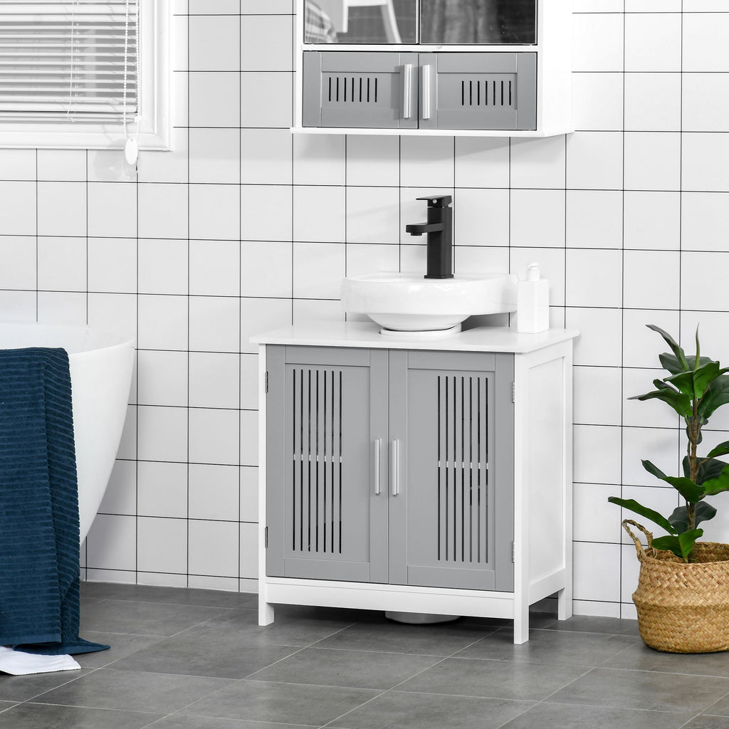 Space Saving Under Sink Pedestal Storage Cabinet with Adjustable Shelf