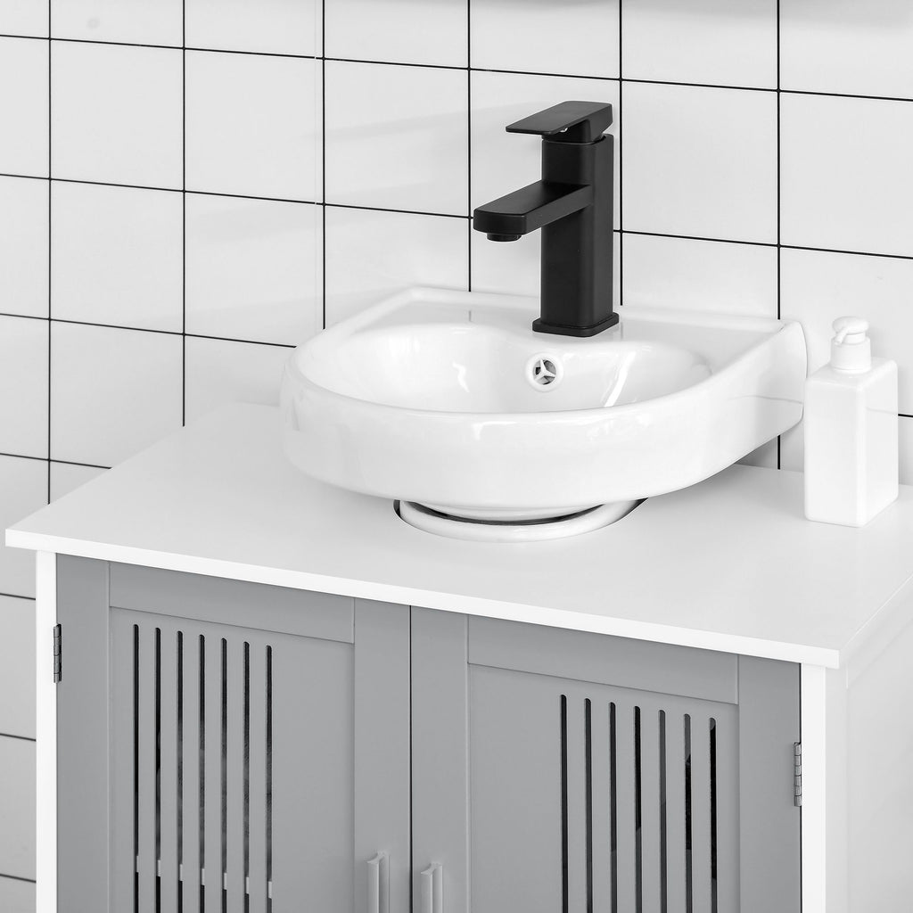 Space Saving Under Sink Pedestal Storage Cabinet with Adjustable Shelf