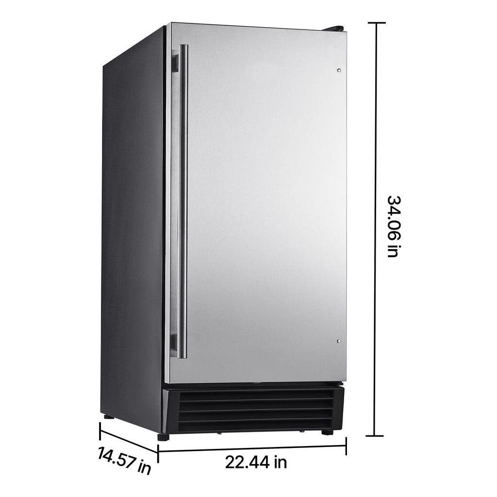 Undercounter Ice Maker with Reversible Door and Drain Pump