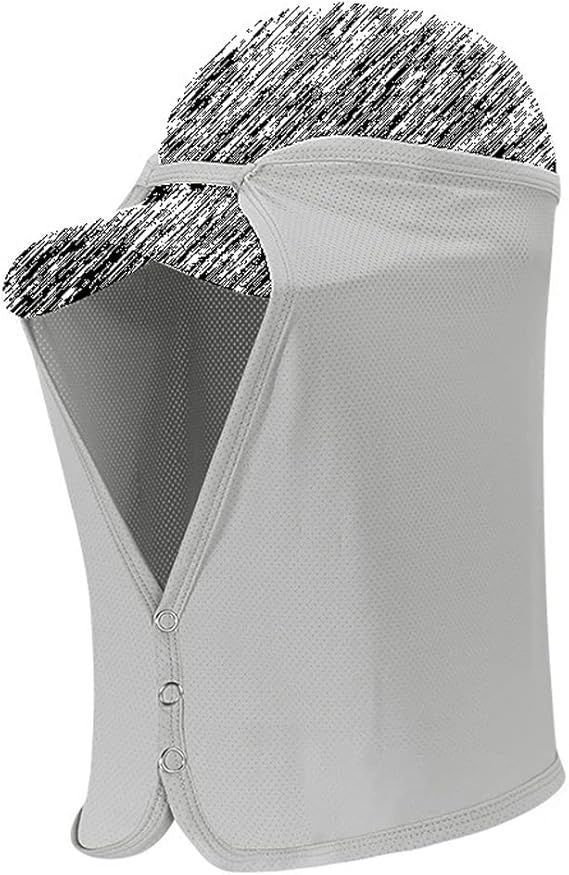 Unisex Sun Protection Neck Shade Mesh Cap with Cooling Face Covering - Light Grey