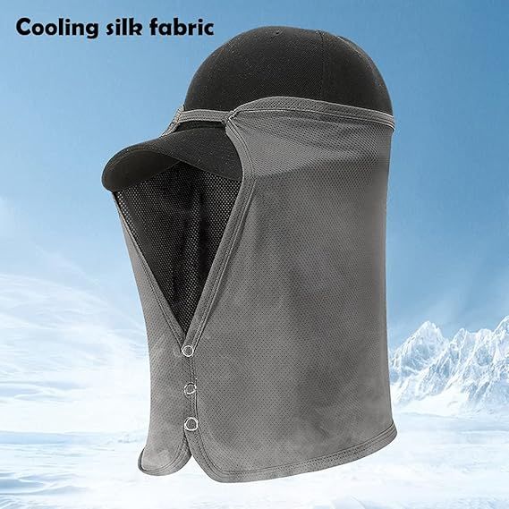 Unisex Sun Protection Neck Shade Mesh Cap with Cooling Face Covering