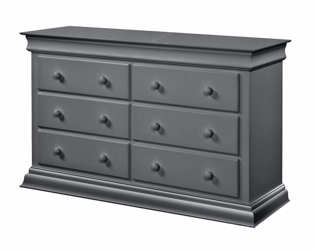 Gray Six-Drawer Dresser with Smooth-Gliding Storage