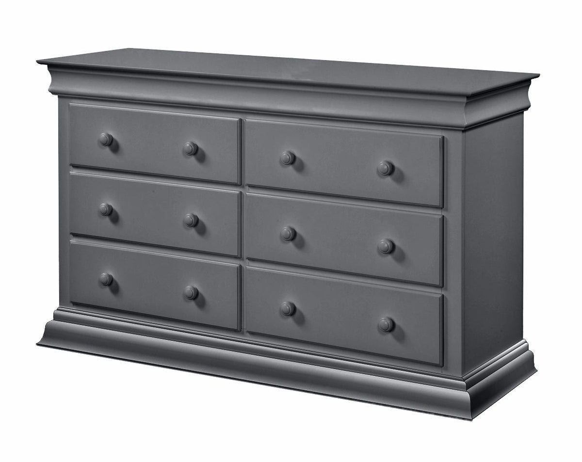 Gray Six-Drawer Dresser with Smooth-Gliding Storage