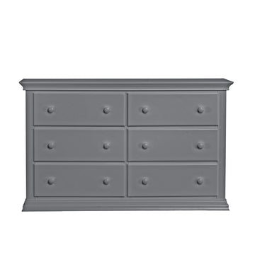 Gray Six-Drawer Dresser with Smooth-Gliding Storage