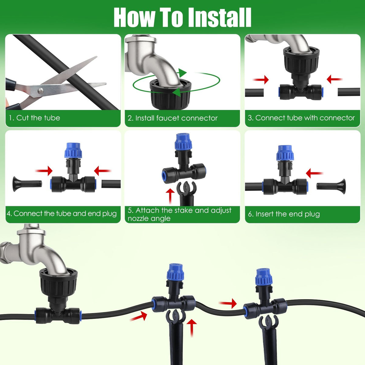 Complete Drip Irrigation System Kit – with Adjustable Nozzles