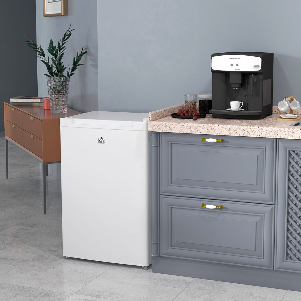Upright Freezer with Adjustable Thermostat and Reversible Door for Small Spaces