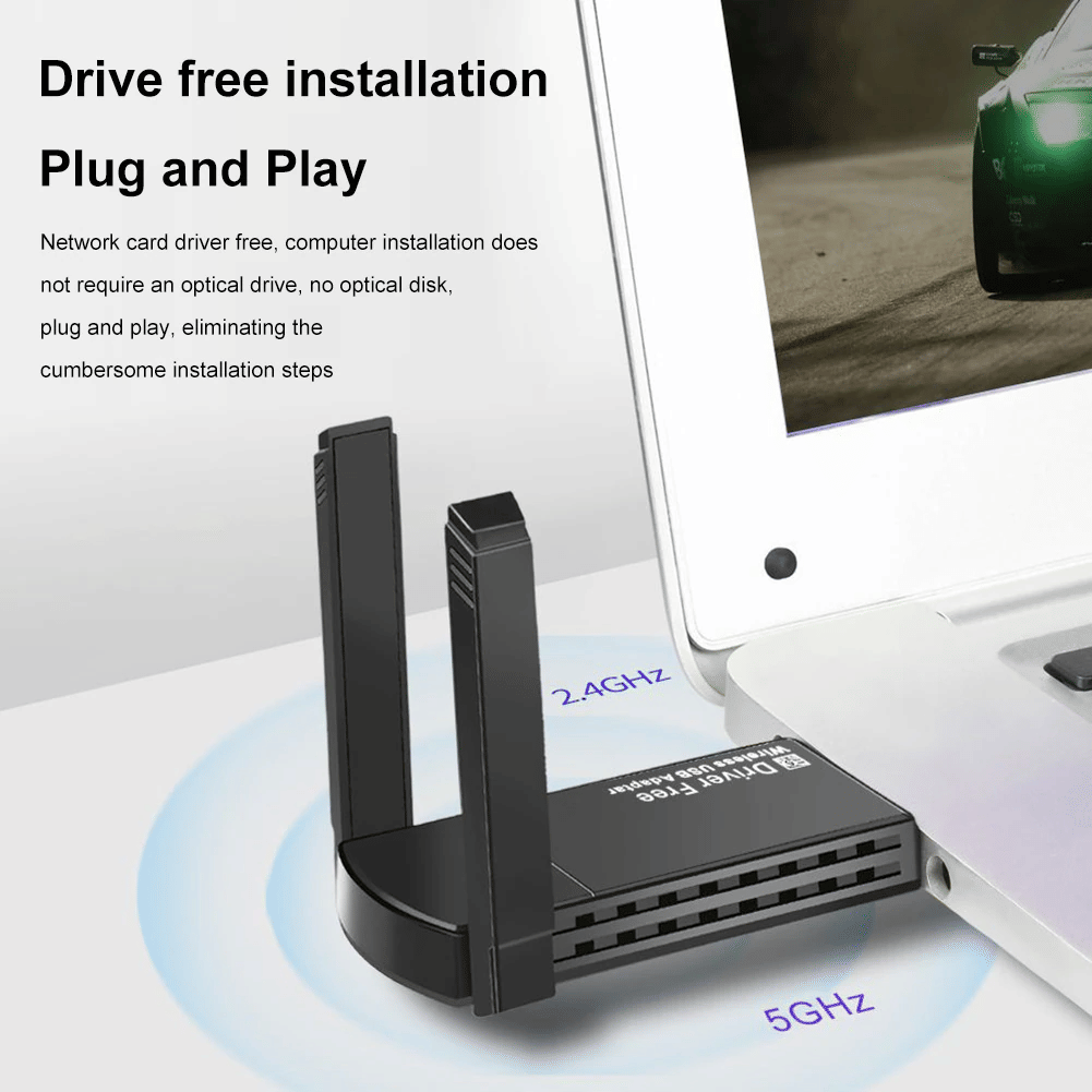 USB 3.0 Wireless WiFi Adapter with 1300Mbps and Dual Band 5GHz